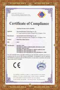CE certificatorium pro NVS7 WiFi vigilum camera corporis