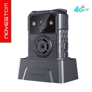 NVS4-T Top10 caméras portées par le corps en direct avec 4g wifi GPS SOS PTT AES256 Bluetooth NFC RTMP RTSP Onvif en option